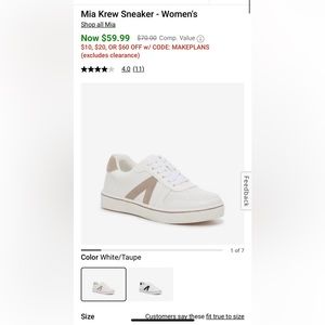 Mia Crew Sneaker white and tan